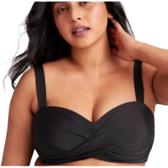 knix Other - Knix Womens Large Riviera Wrap Bikini Top In Black